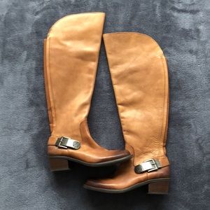 Vince Camuto Multi Tone Leather Heeled Knee High Boots!